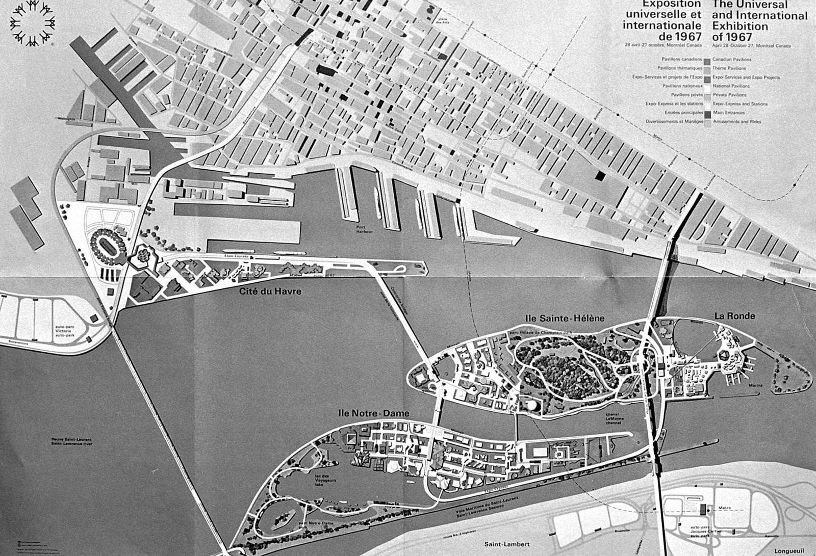 Map of the 1967 Expo in Montreal, 1966