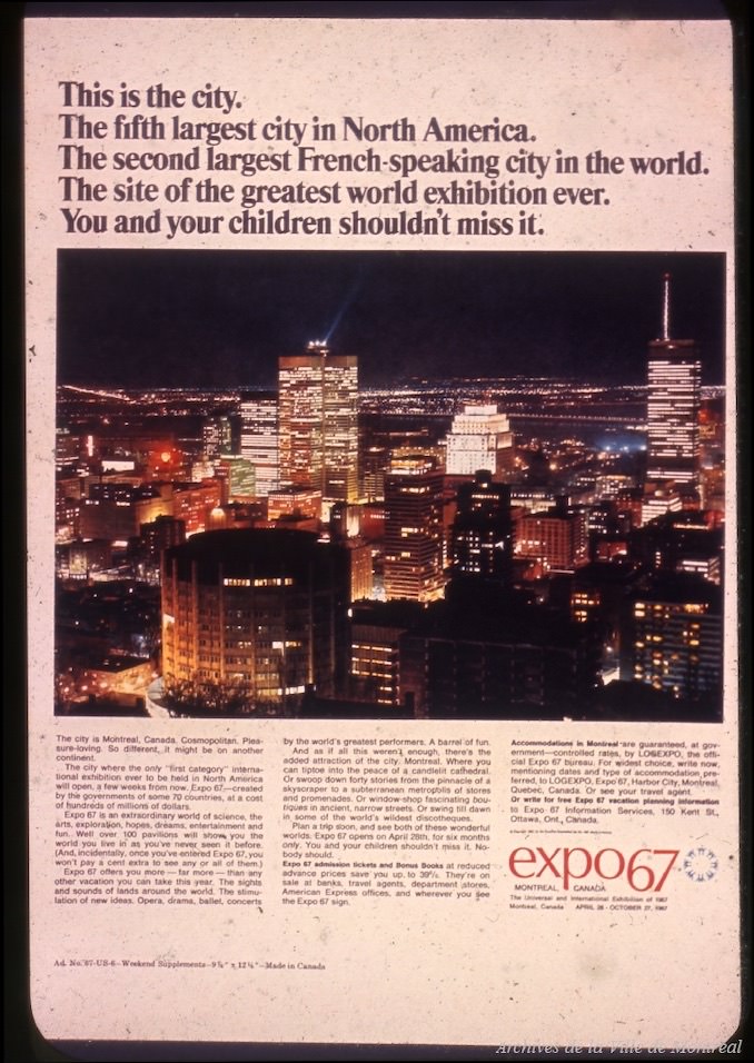 Slideshow on the advertising promotion of Expo 67.