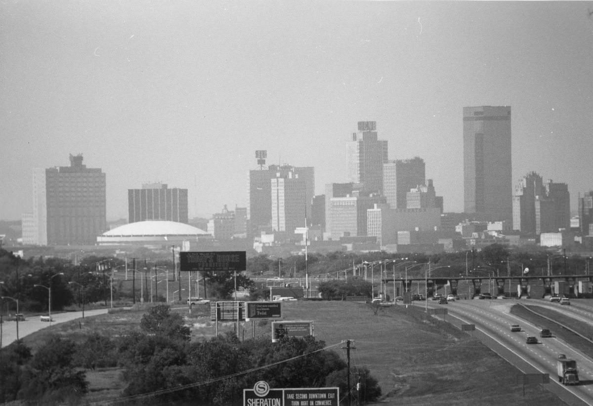 Fort Worth downtown skyline looking northwest, 1969