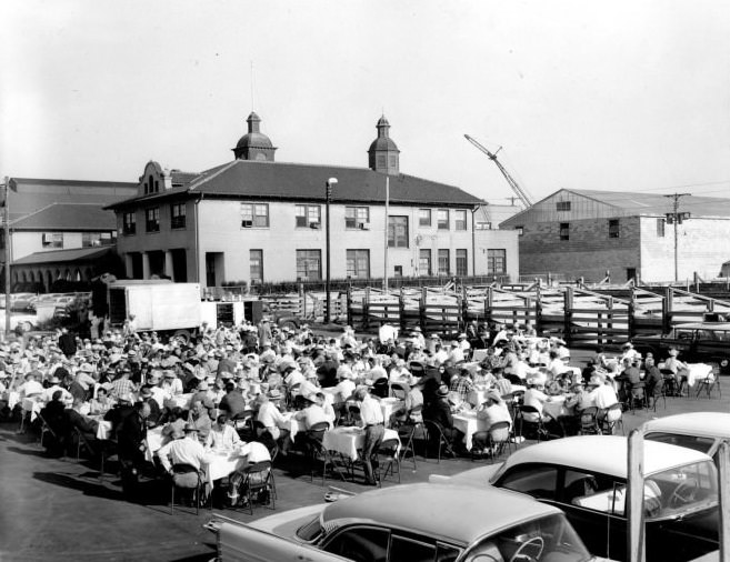 The opening of the 1960 Fort Worth Auction Market at the stockyards.