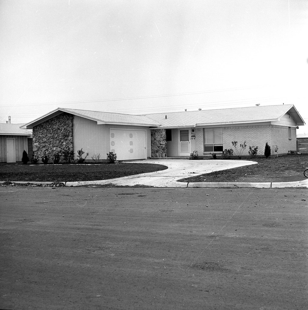 Exterior of Fort Worth family residence in Westwood, Fort Worth, Texas owned by Mr. and Mrs. Taylor, 1961