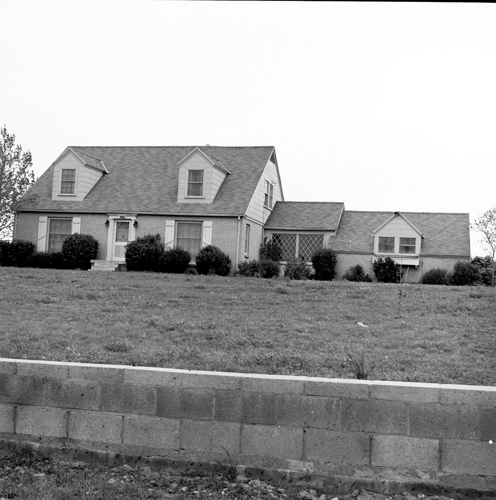 Exterior of the Dutch Colonial residence purchased by the Hull family, Fort Worth, Texas, 1961