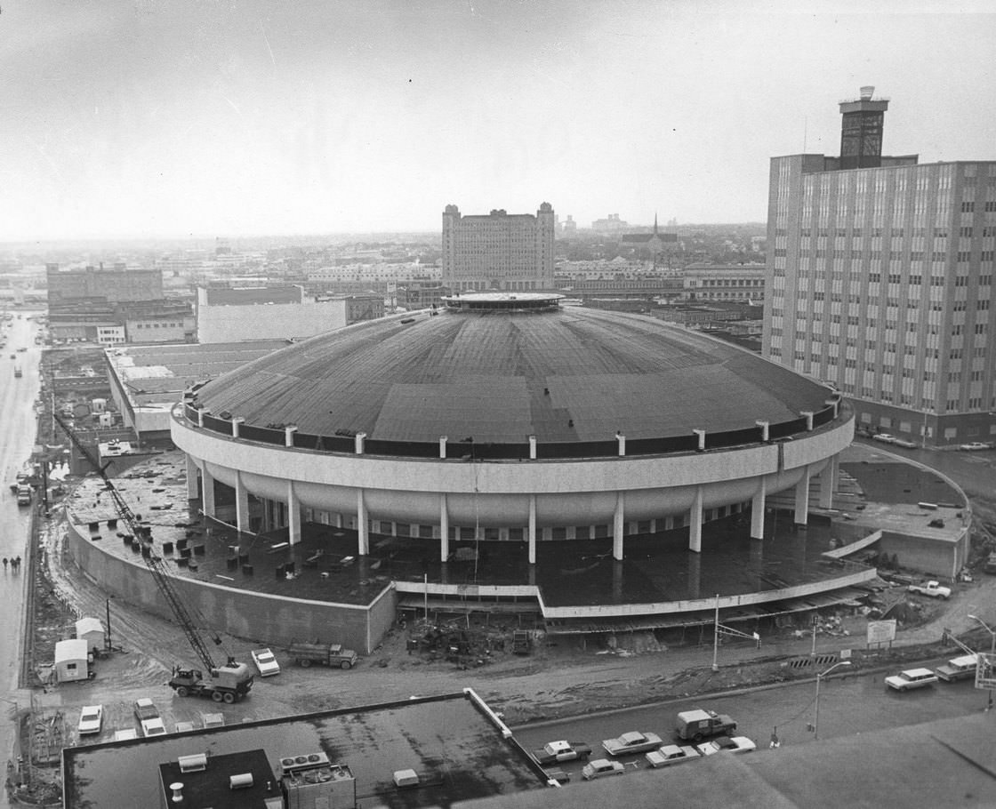 Tarrant County Convention Center construction, 1968