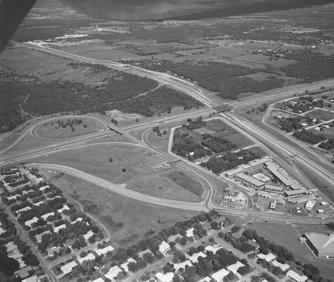 An aerial of turnpike at Handley, 1969