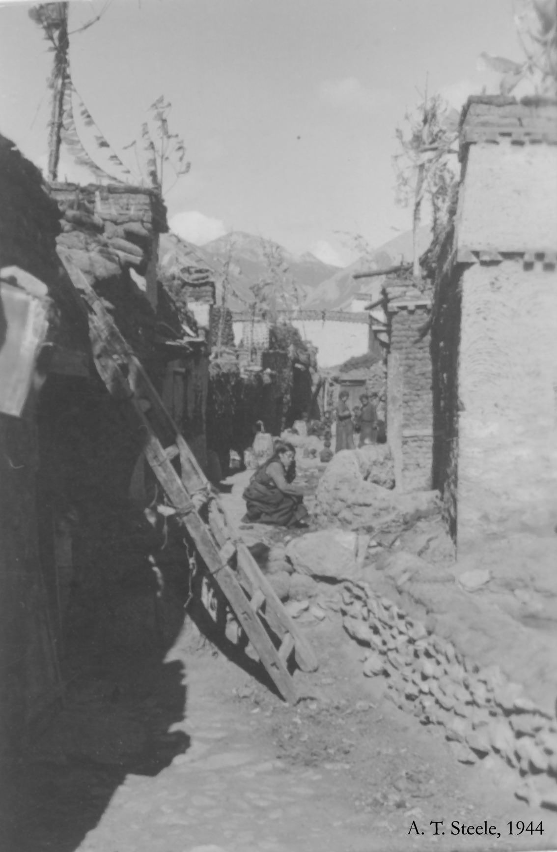 A Street in Phari, Tibet, 1944. A street in Phari, Tibet, sometimes called the "highest, windiest, dirtiest city in the world".