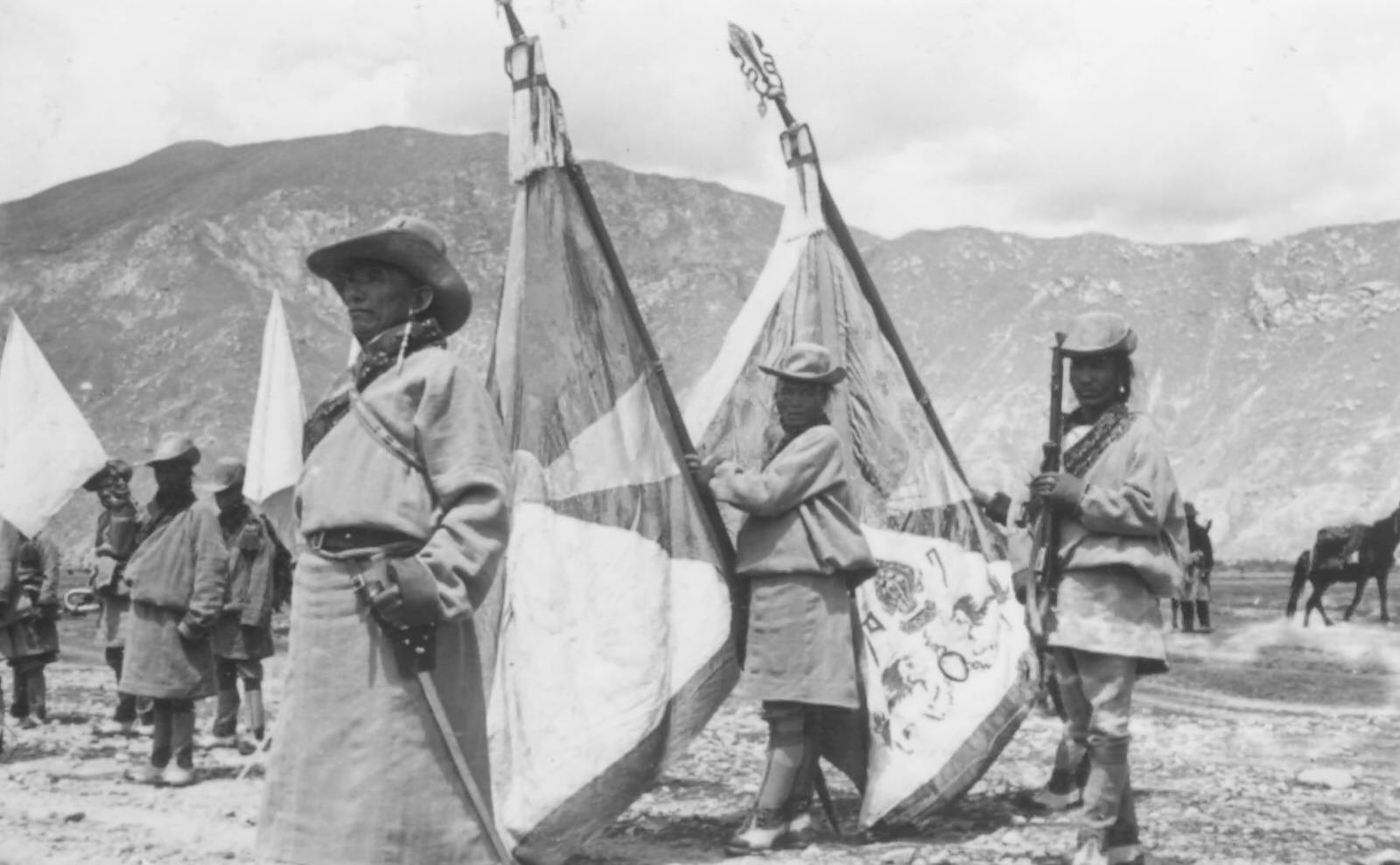 Tibetan Soldiers, Color-Bearers, 1944