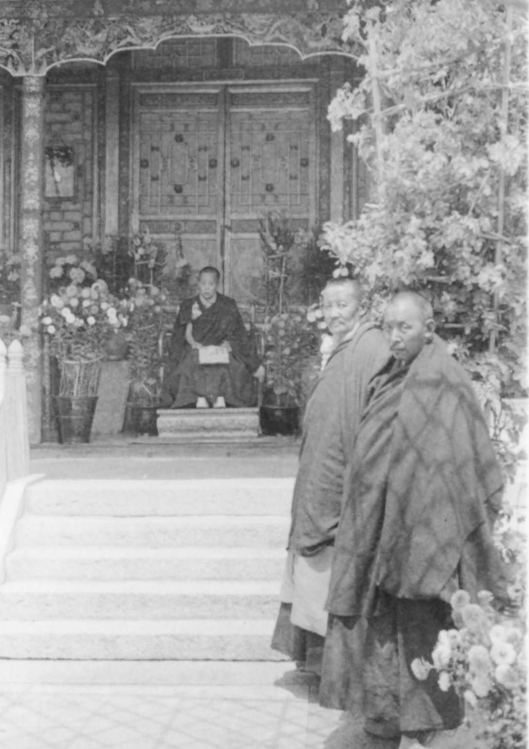 The Dalai Lama With Two of His Priest Attendants.