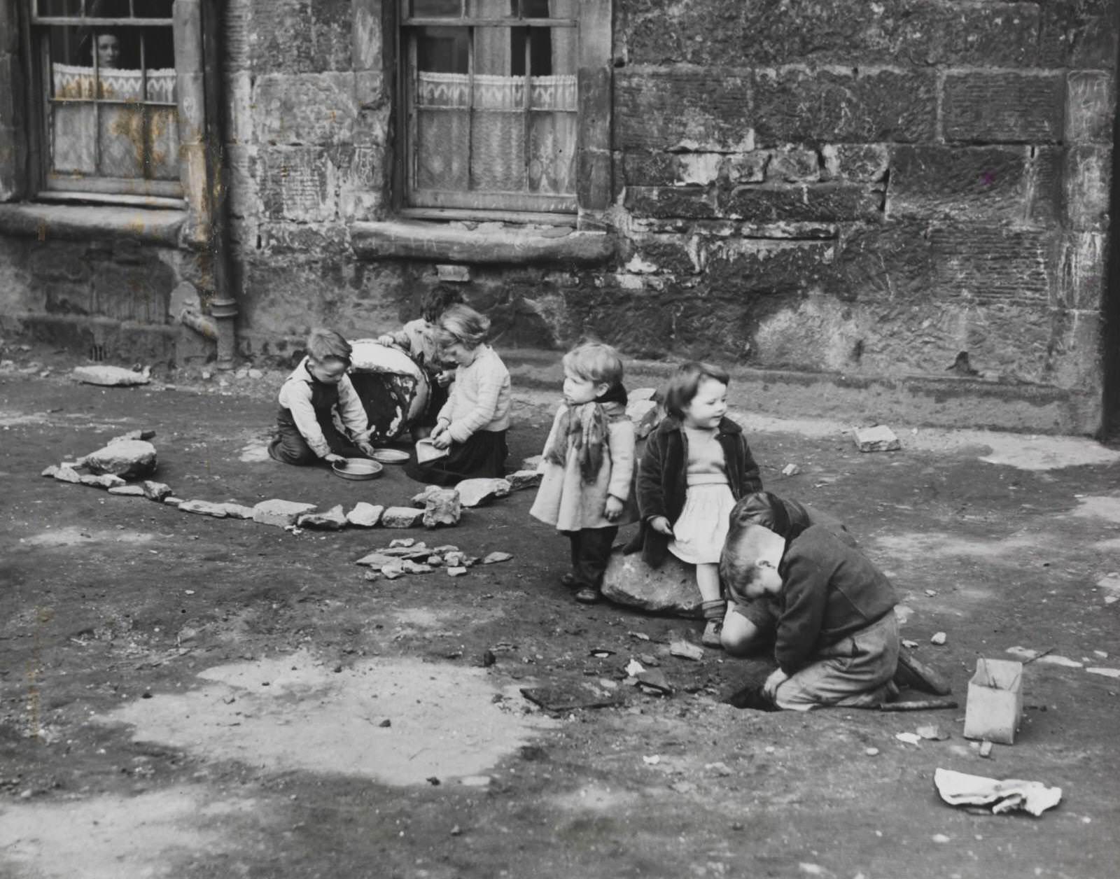 Slum children at play, 1952