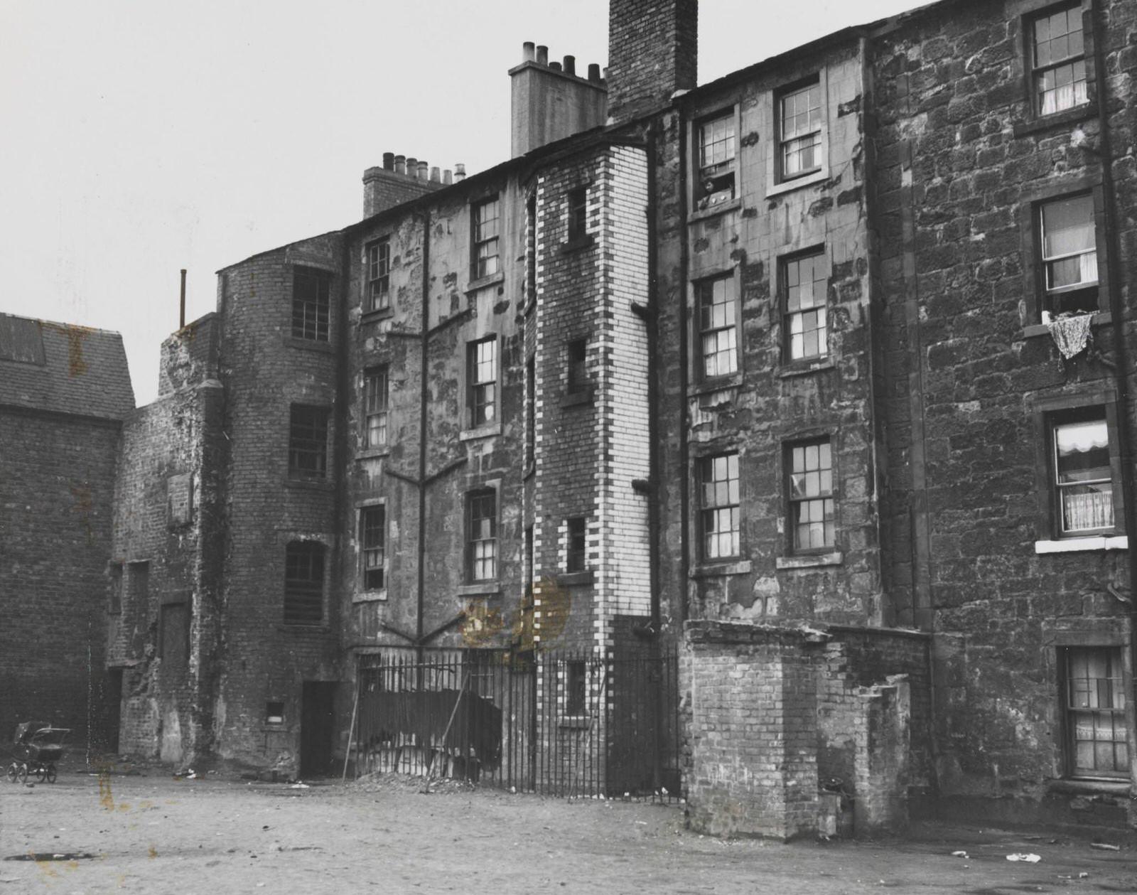 General scenes of a slum in the Gorbals area of Glasgow, 1952