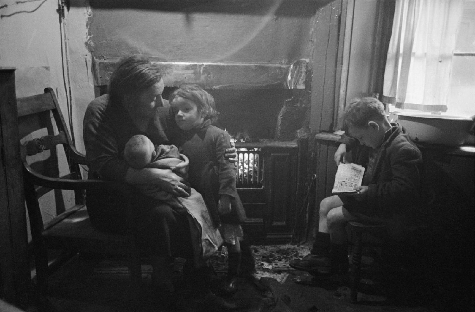 A family at home in the Gorbals area of Glasgow, 1948