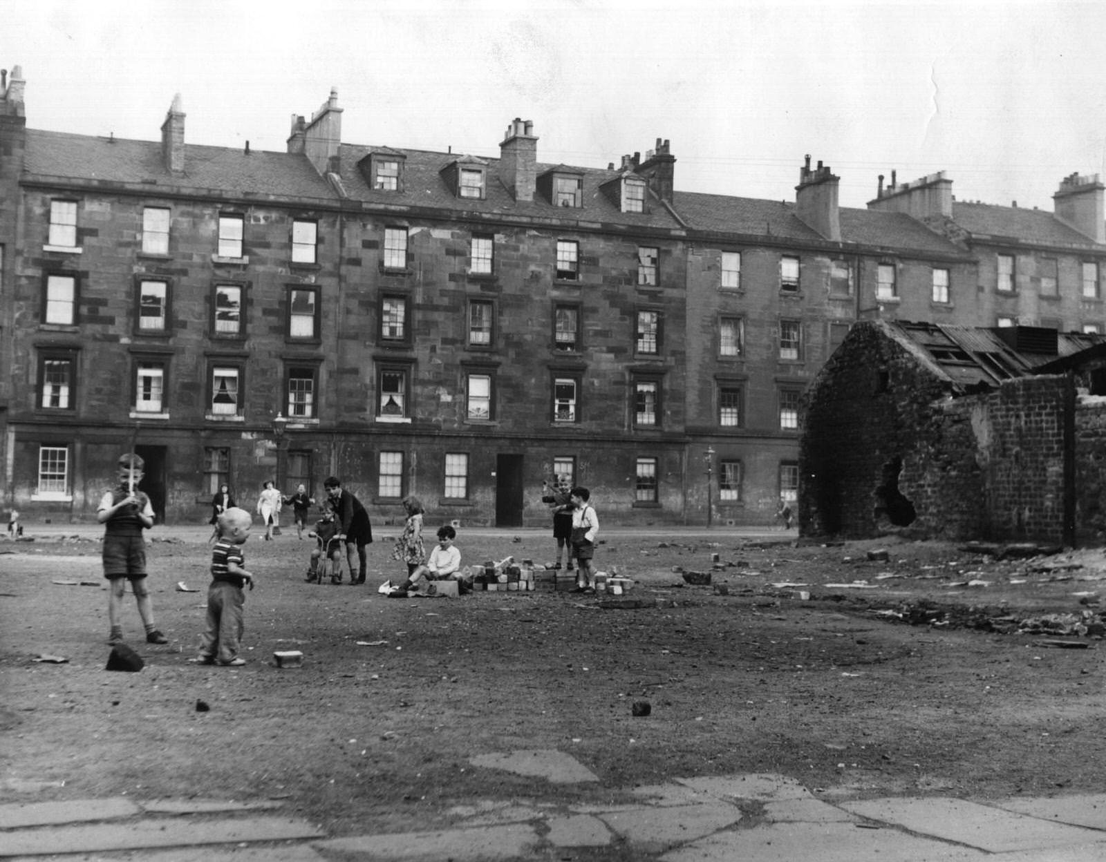 An open site which children in the Gorbals area of Glasgow use for playing, 1961