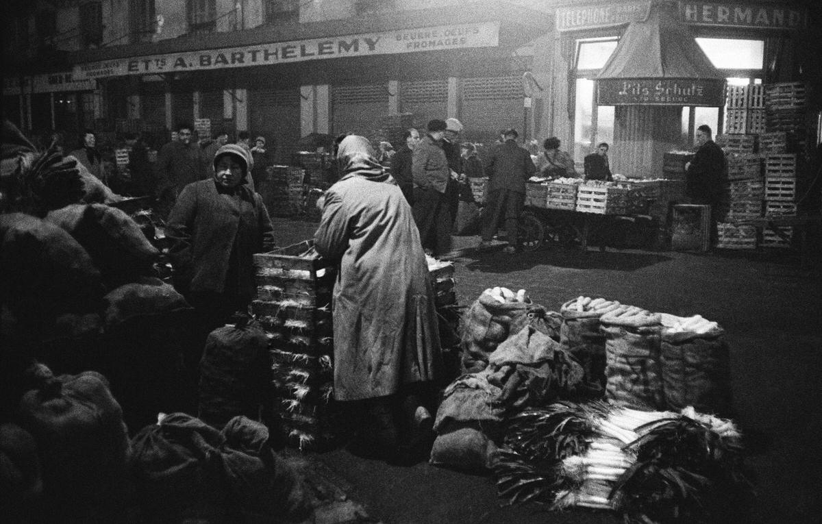 Greengrocer in Les Halles which was the central wholesale market of Paris, 1950