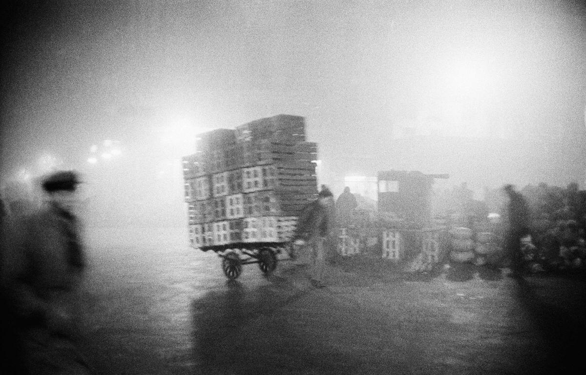 Market porters in Les Halles which was the central wholesale market of Paris, 1950