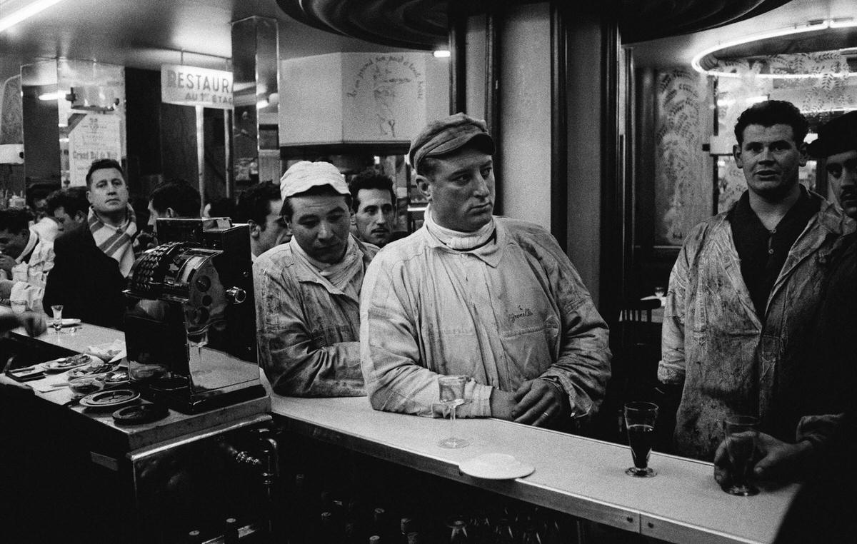 Butchers in a cafe in Les Halles district, 1950