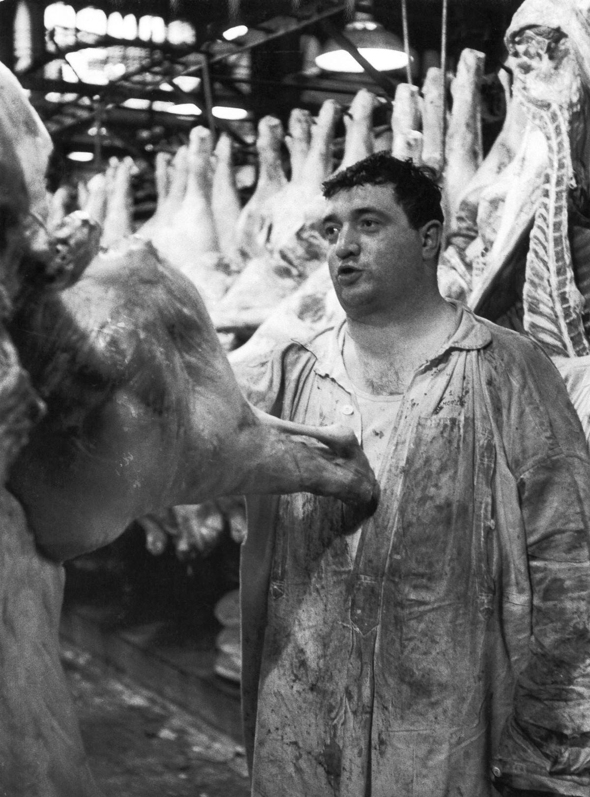 Butcher at The Halles, Paris, 1900