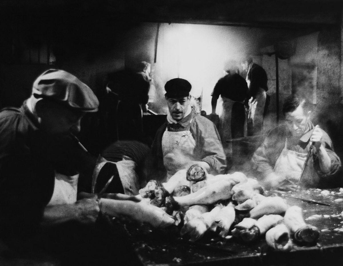 The Halles Of Paris, Pork Foott in Sanval Street, 1960s