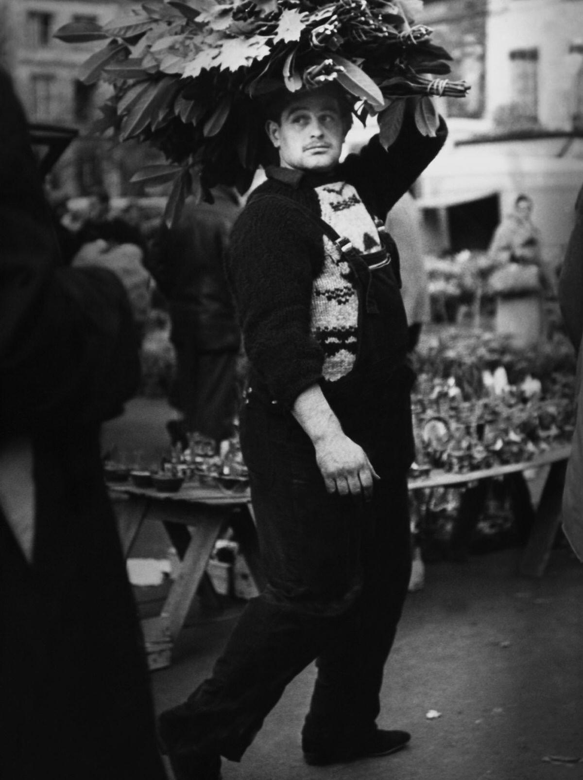 A Traditional Wholesaler of Flowers, Les Halles, 1960s