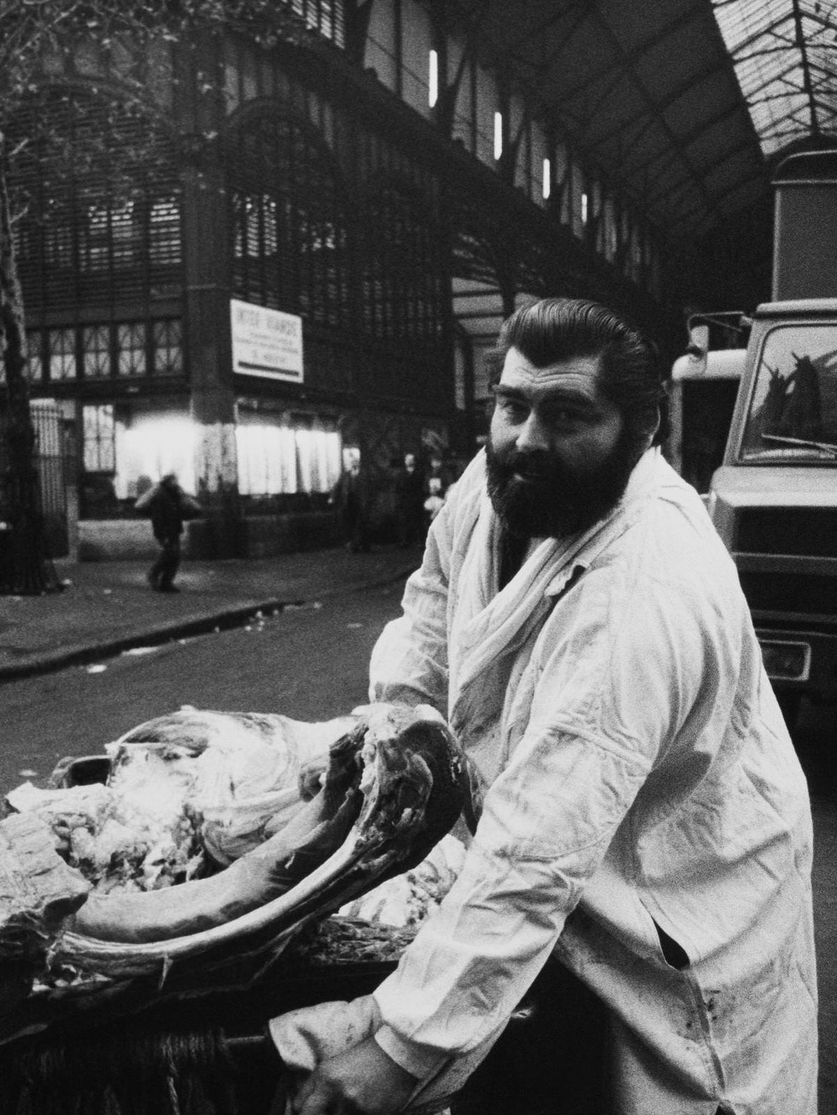 A Happy Butcher, Les Halles, 1960s