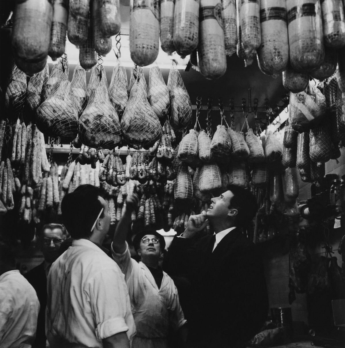 Pork Meat Stall, Les Halles, July 1963,
