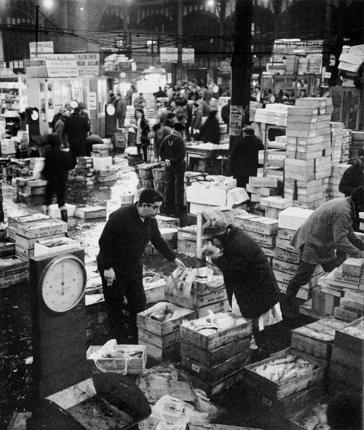 Fish market in Les Halles, 1968