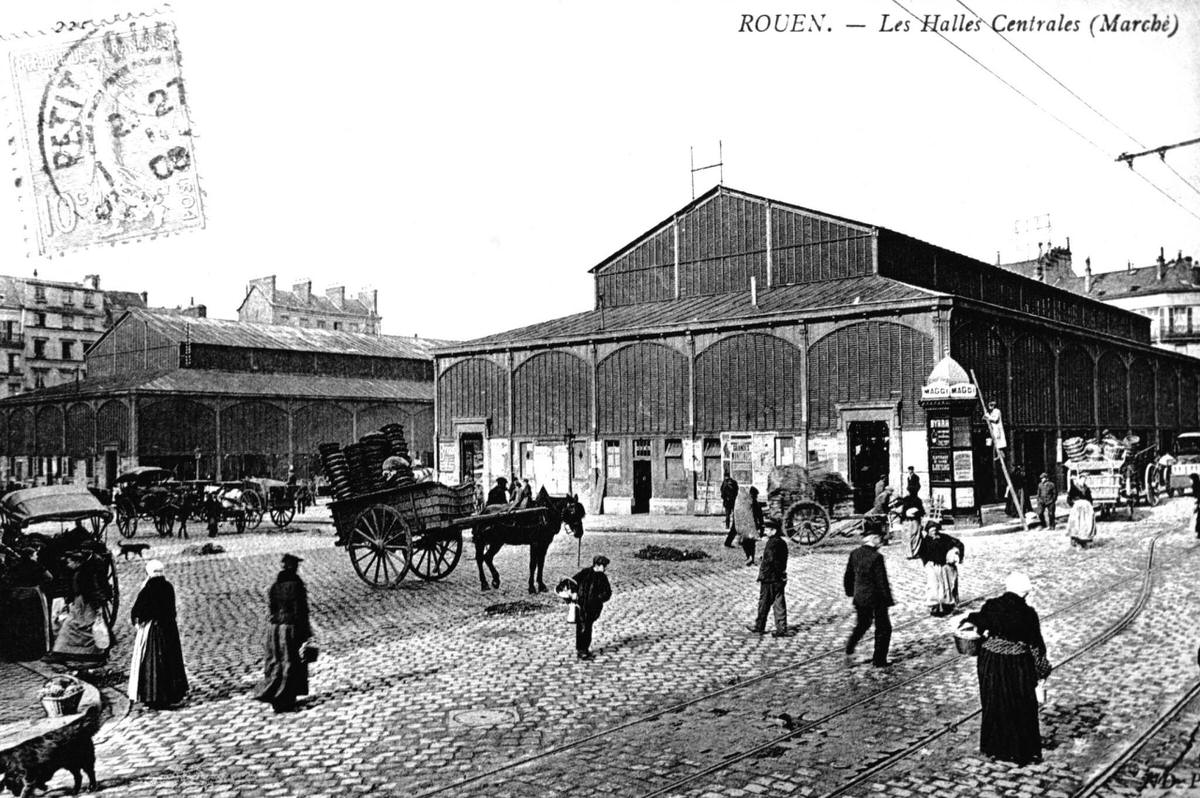 The central halls of Rouen, in Seine-Maritime, 1900