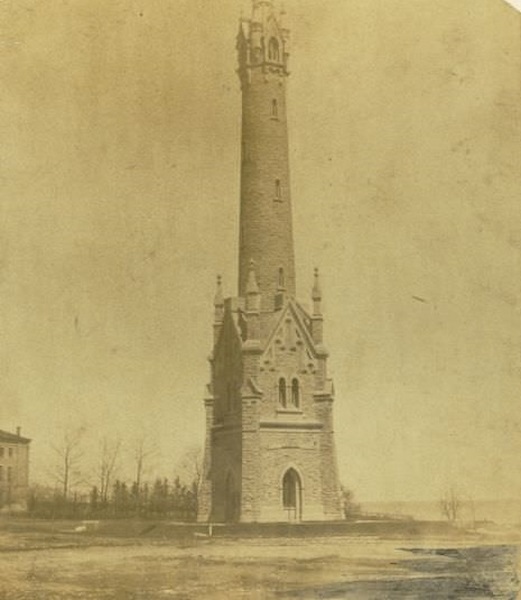 Water tower of the Milwaukee water works, North Point, 1870