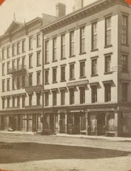 Bradley & Metcalf building in the 300 block of East Water Street, 1870