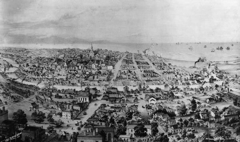 Bird's-Eye View of Milwaukee, 1854