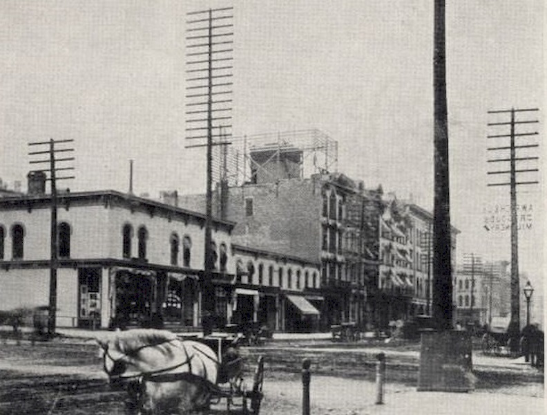 Telephone Building on Broadway Street, 1883