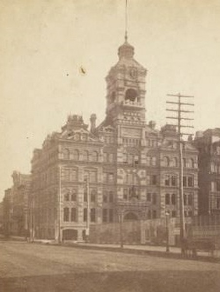 Chamber of Commerce at Broad and Michigan Streets, 1885
