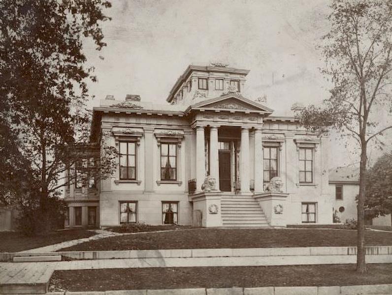 Home of John Johnston (1836-1904), a successful Milwaukee banker, at 645 Franklin Place, also know as "The Lion House, 1895