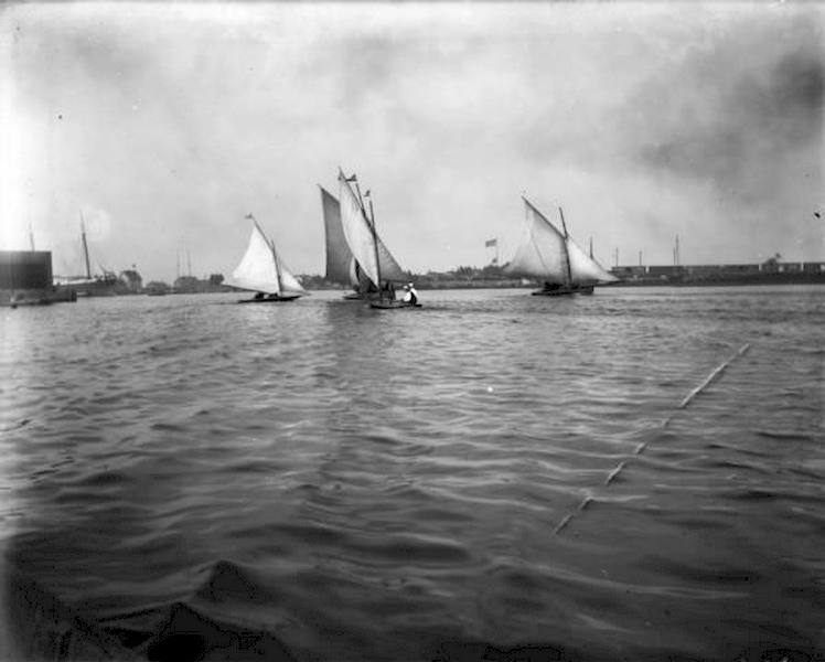 Four Sailboats in Milwaukee Harbor, 1898