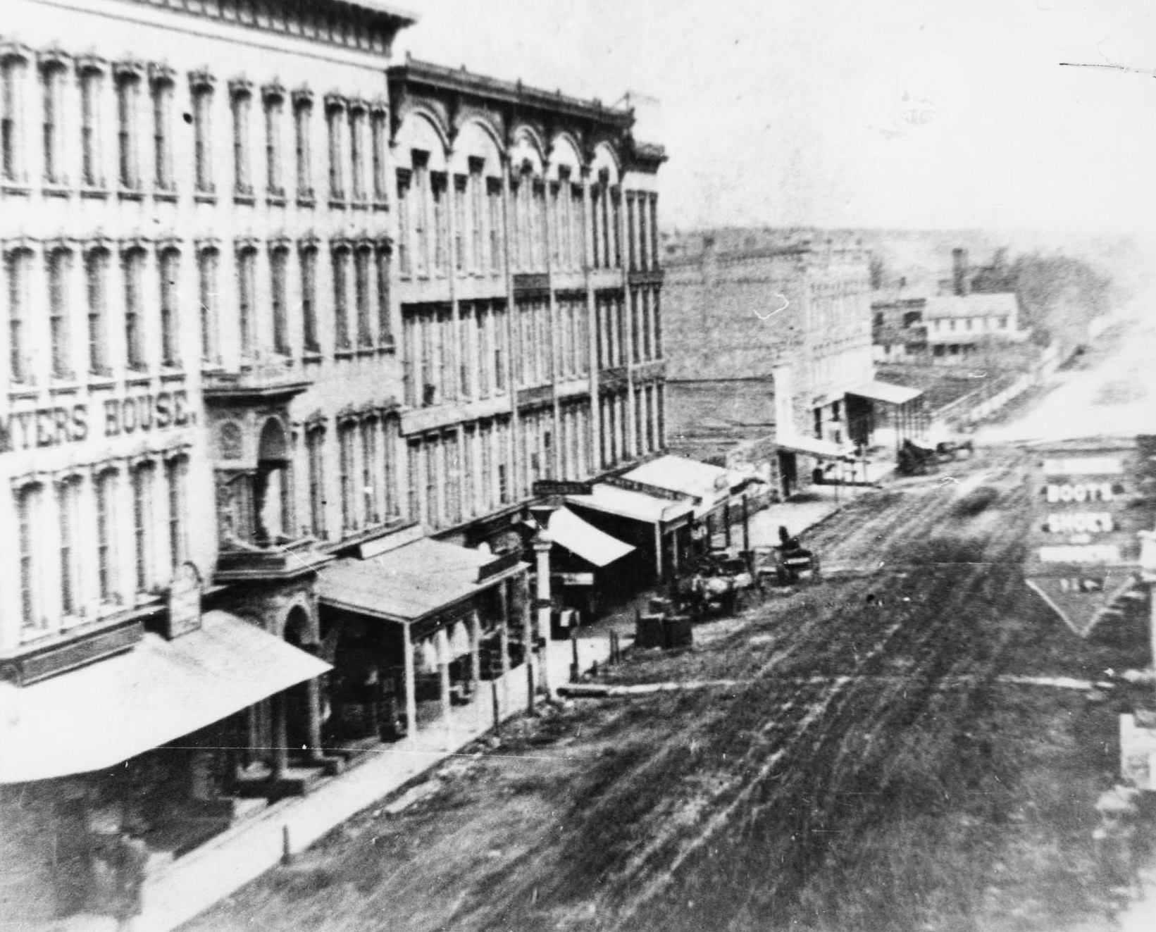 Main Street as seen from Milwaukee Street in the 1890s