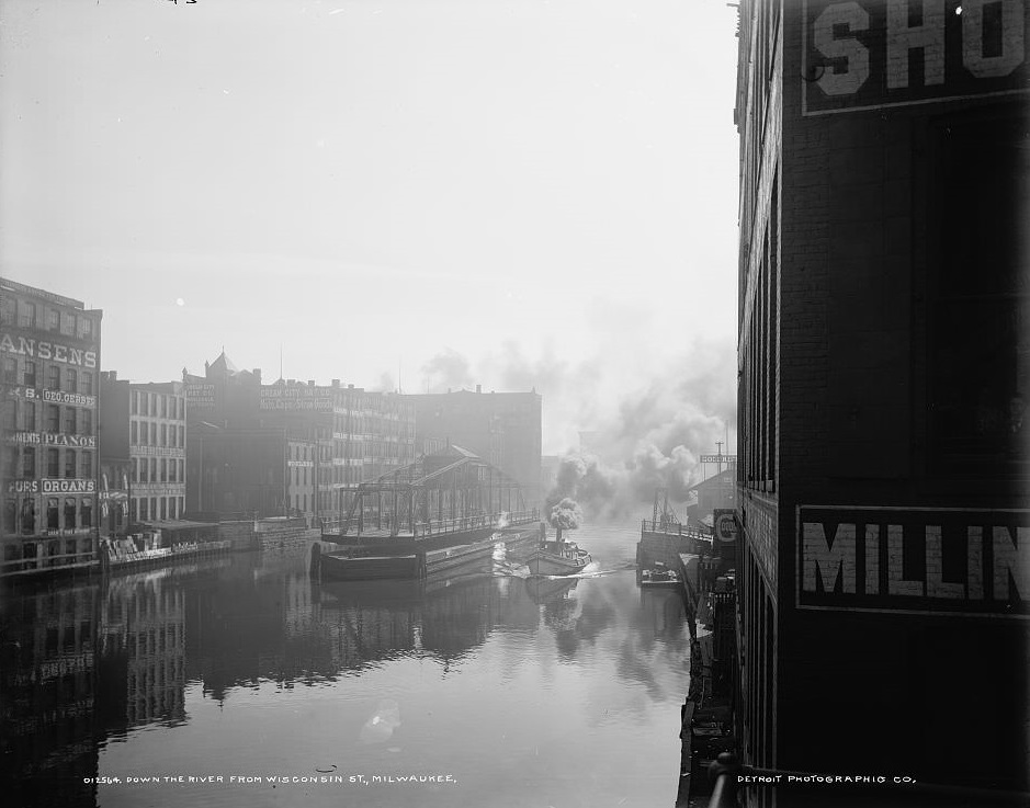 Down the river from Wisconsin St., Milwaukee, 1890s