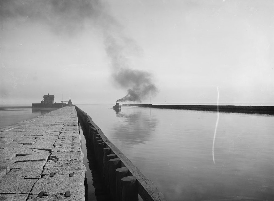 Harbor entrance, Milwaukee, 1890s