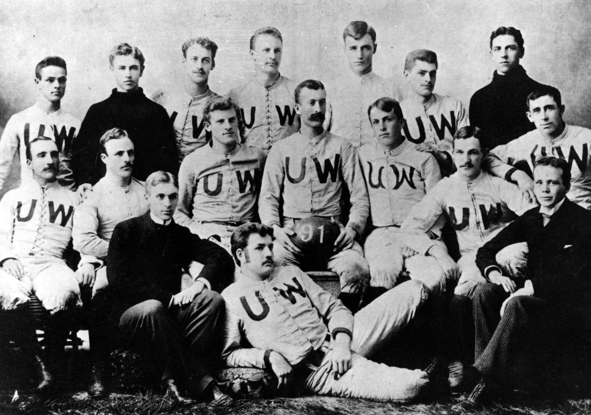 Team portrait of the 1890 football team, the second in school history.