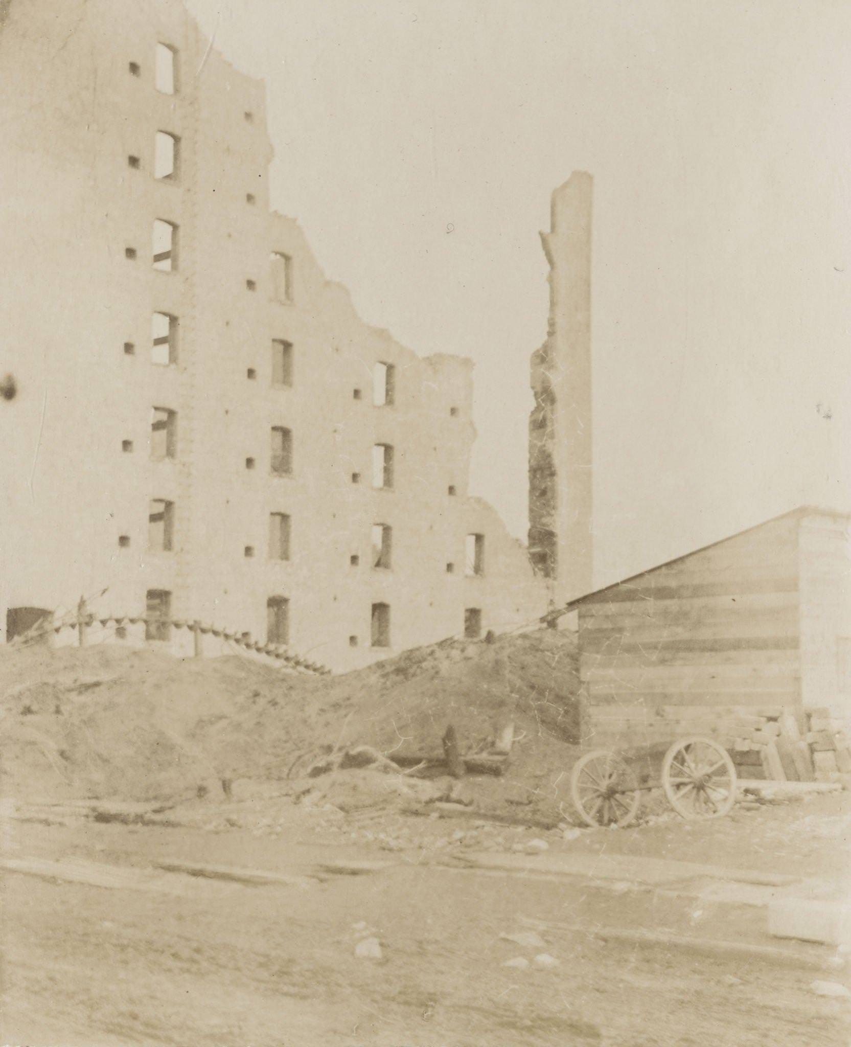View of the ruins from a fire in the 3rd Ward, Milwaukee, Wisconsin, 1893.