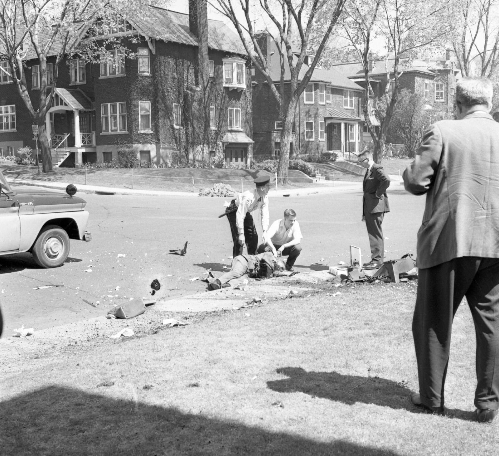 The first victim of the Quebec Separatist Movement was a Canadian Army bomb expert, who was critically injured while trying to dismantle a bomb in a Montreal mail box, 1960s