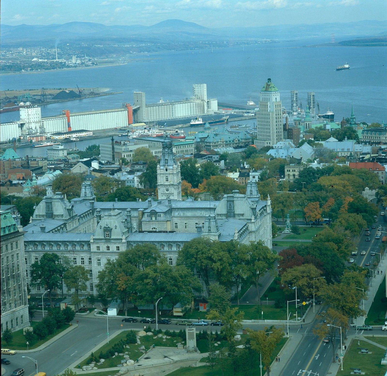 View on Montreal and the Saint Lawrence River, 1960
