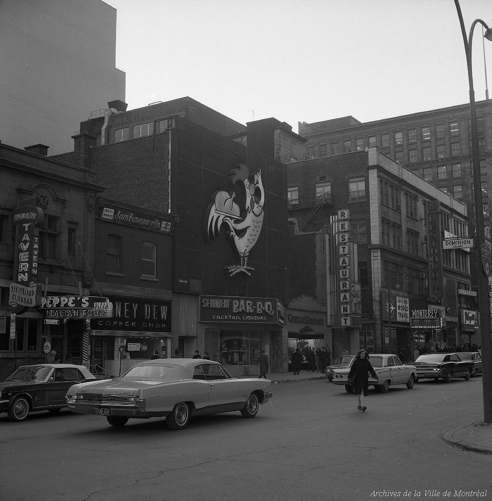 Saint Hubert Restraurant near Dominion Square, 1965