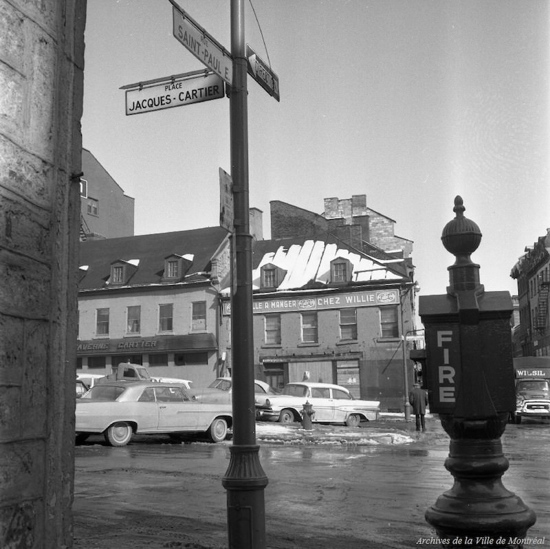 Corner Saint-Paul and Place Jacques-Cartier, 1963