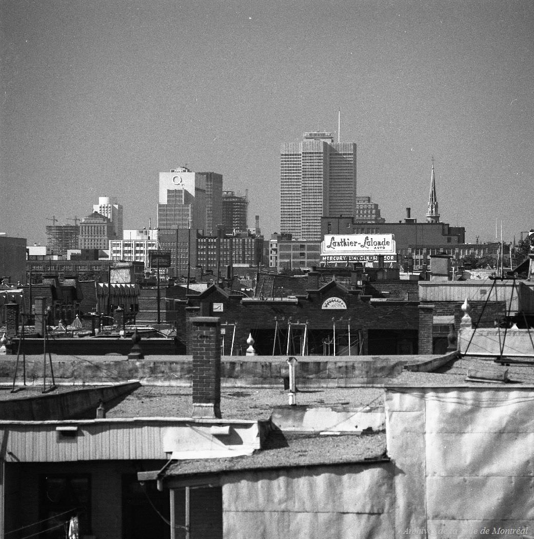 View of Montreal, from the Jacques-Cartier bridge looking west, 1966