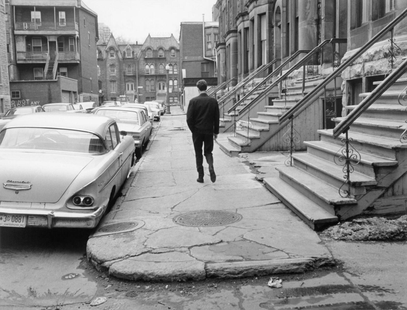 Residential road, Montreal, 1960s