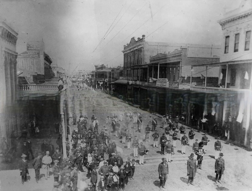 Parade by the Turn Verein Club of Sacramento, 1885