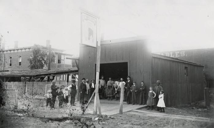 View of the one-story building with corrugated siding located at 1118 4th Street, 1888