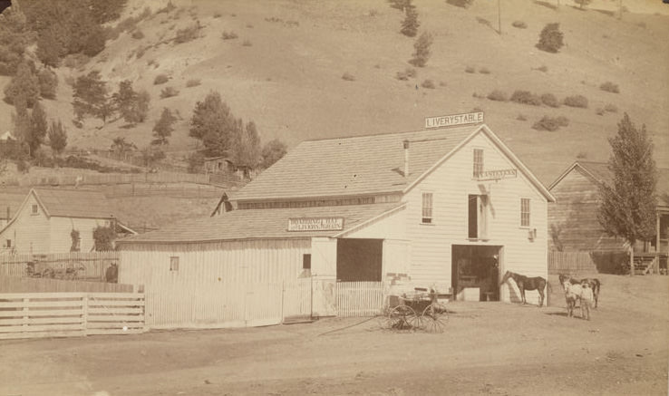 T.A. Stevens Livery Stable in Colfax, 1885
