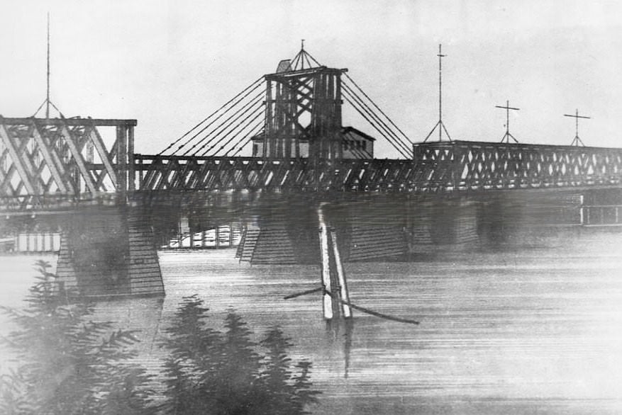 Southern Pacific Railroad Bridge across the Sacramento River, 18880