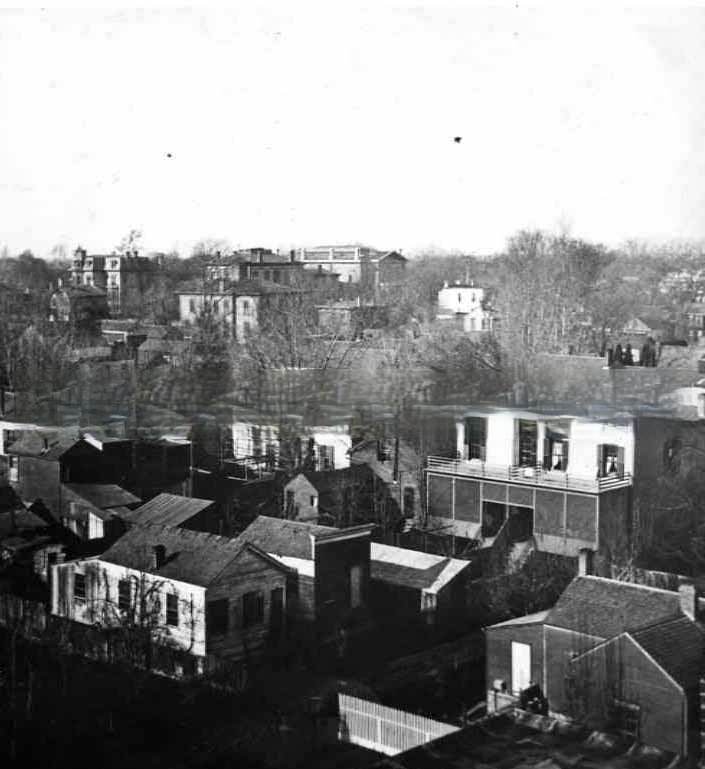 Cityscape taken from atop the Edward Johnson home at 5th and M Streets; view southwest, 1884