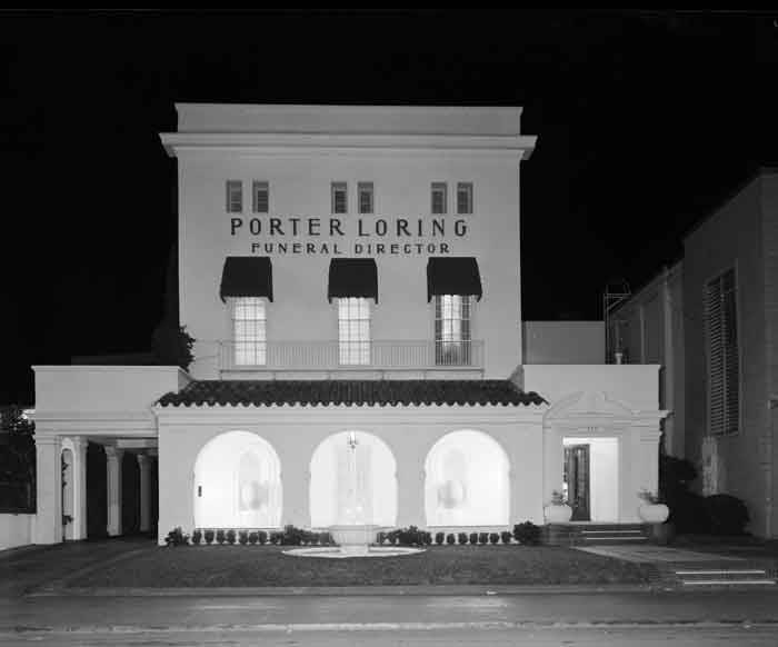 Exterior of Porter Loring Funeral Home, 206 Jefferson Street, 1950