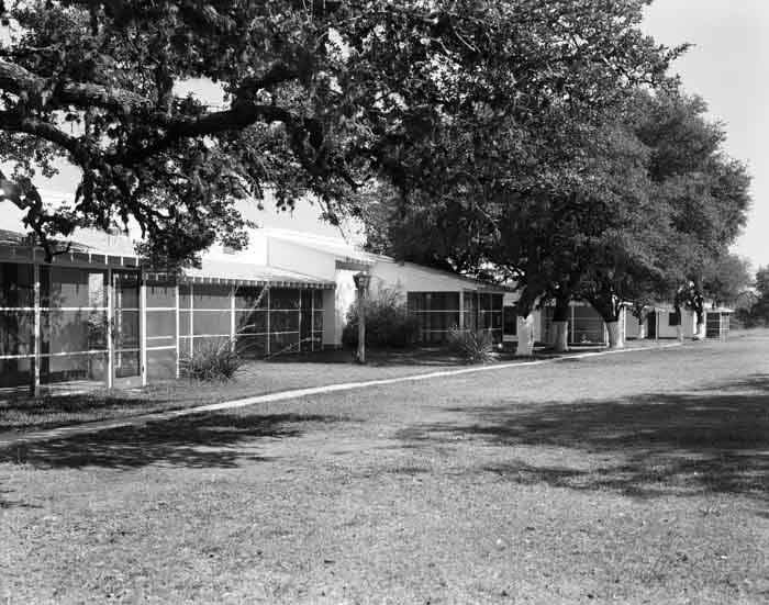 Guest quarters with screened porches at Lost Valley Resort Ranch, 1950